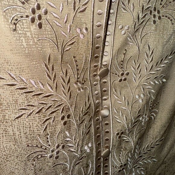 Adrianna Papell 100% Silk Jacket Women's Gold Long Sleeve Vintage Embroidered 16 - Picture 5 of 16